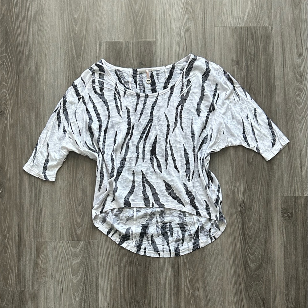 Vintage Made in USA Robin K. Black and White Zebra Print Shirt